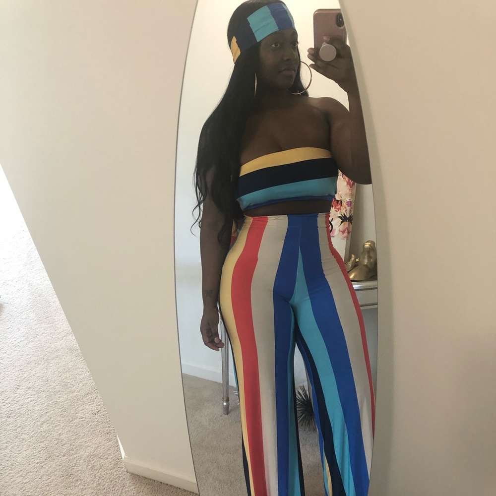 Two piece set with scarf or head tie